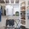 large walk in closet with built in shelving