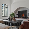 resident clubhouse with gas fireplace at luxury phoenix apartments