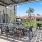 outdoor bbq area and shaded seating